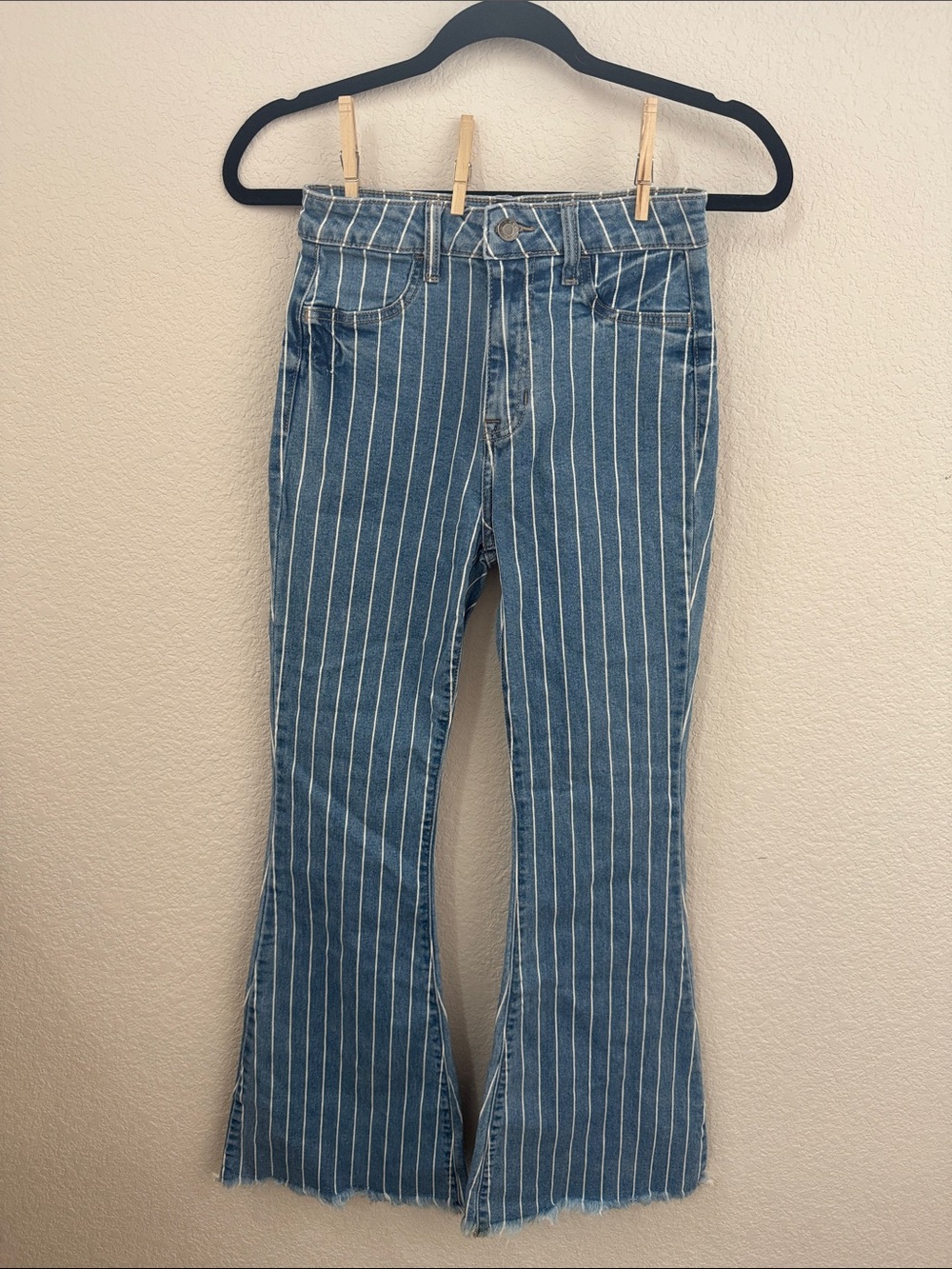 Cello Stripped Denim Bell Bottom Pants Size 1